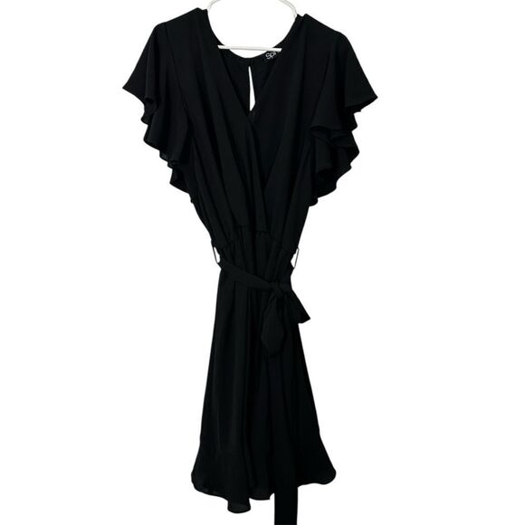 Spin‎ USA Sheer Crepe Belted Faux Wrap Dress 3XL - Picture 1 of 7